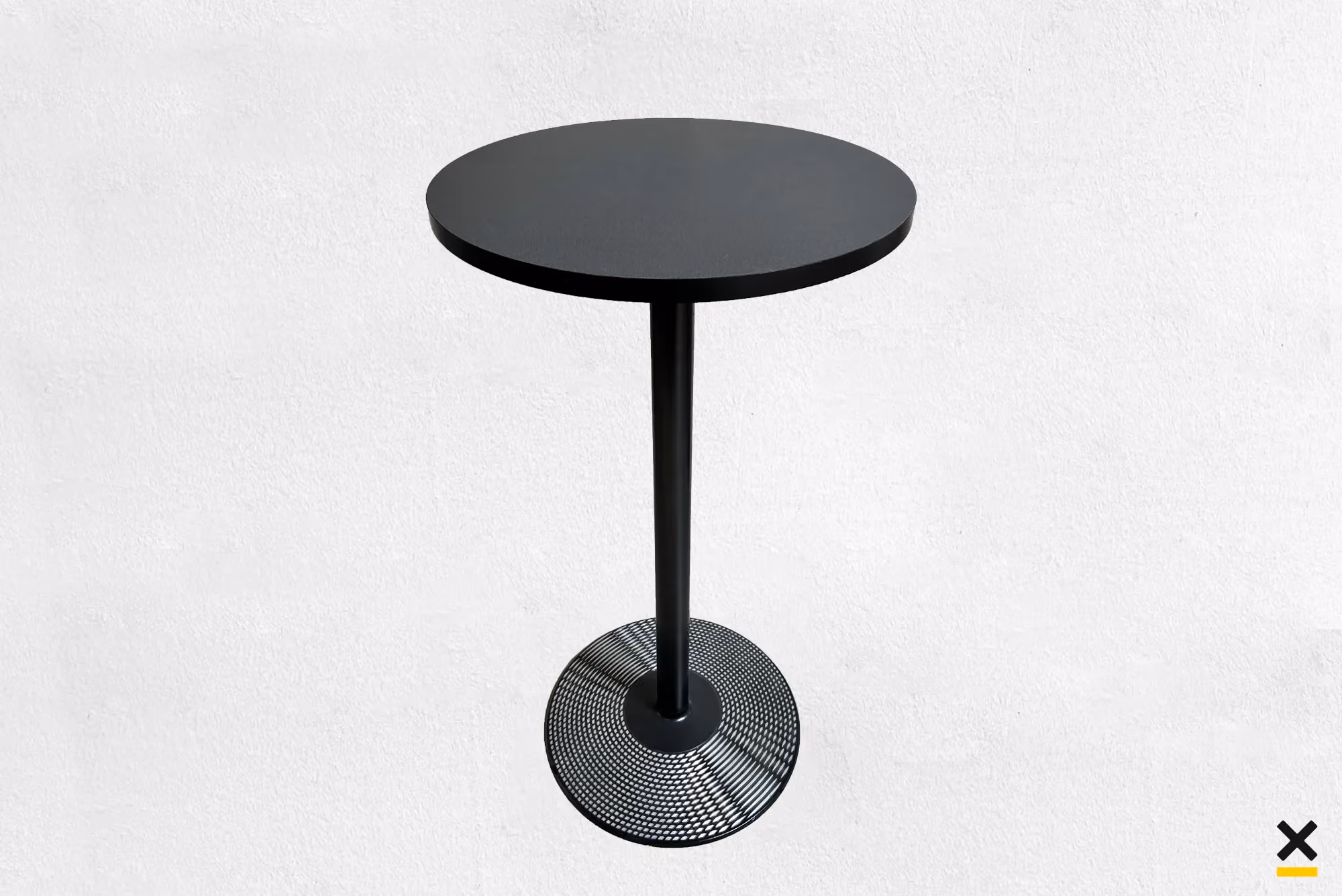 Round black bar table for hire