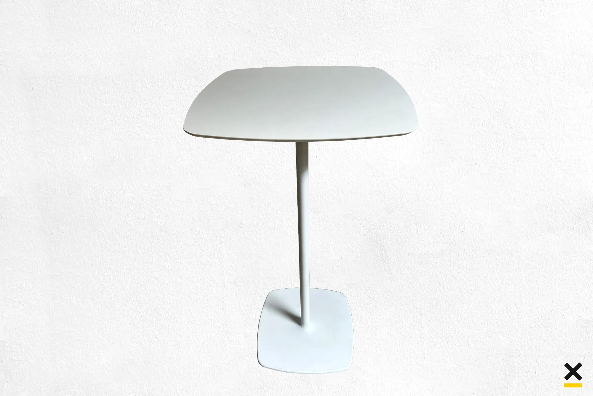 Square white bar table for hire
