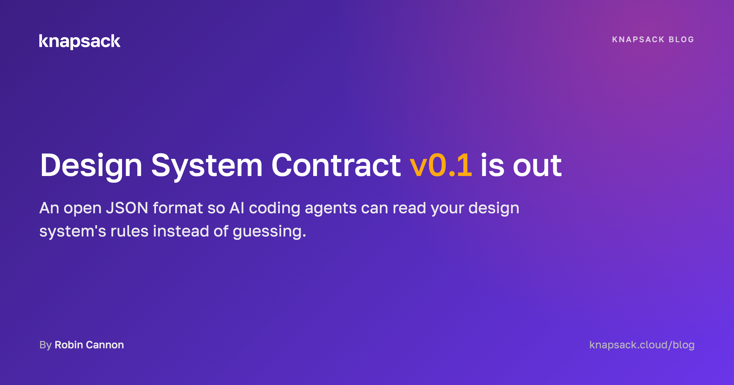 Design System Contract v0.1 is out. An open JSON format so AI coding agents can read your design system's rules instead of guessing.