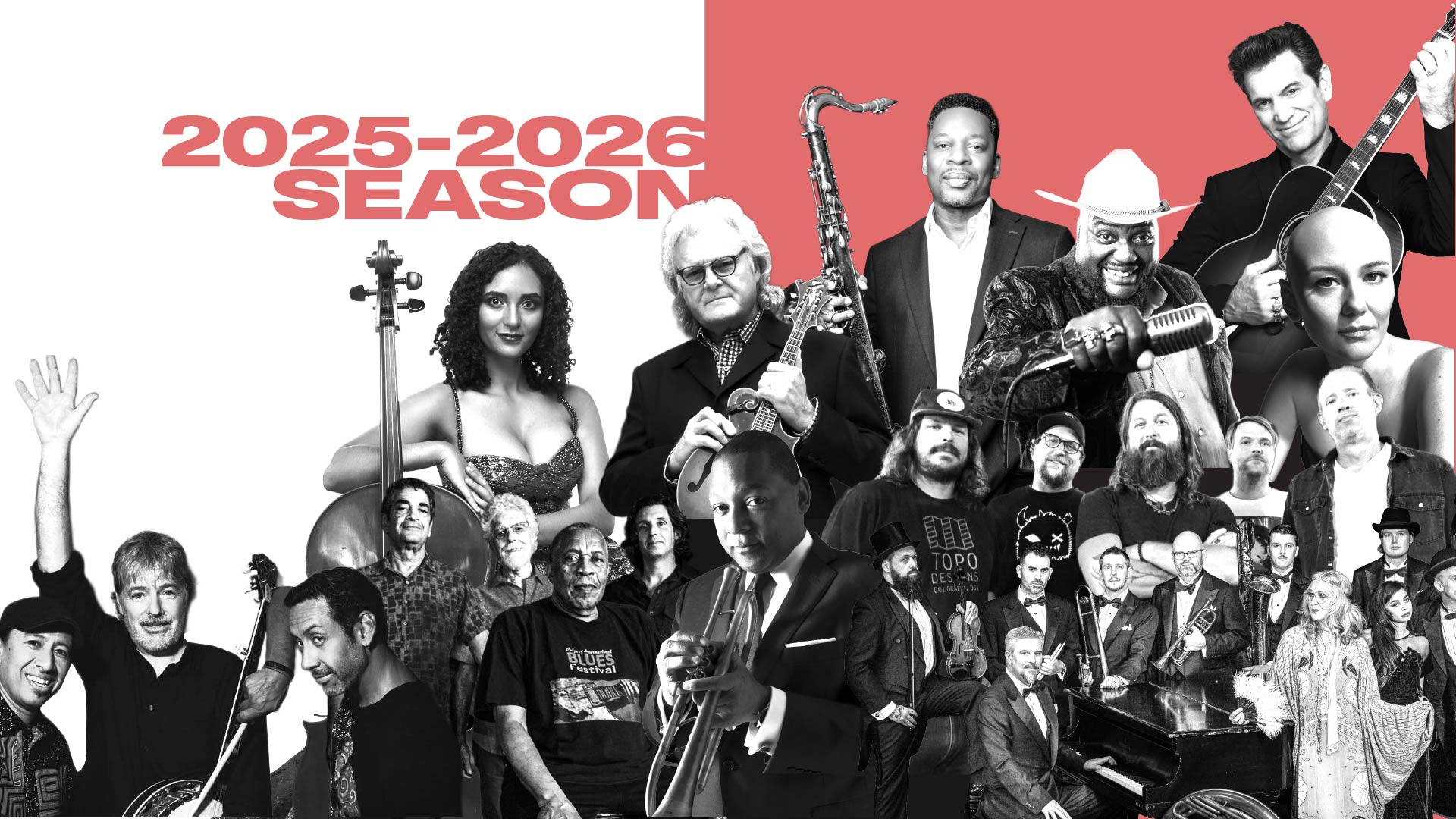 Image of season artists like The Wood Brothers, Emmylou Harris, and Rickie Lee Jones