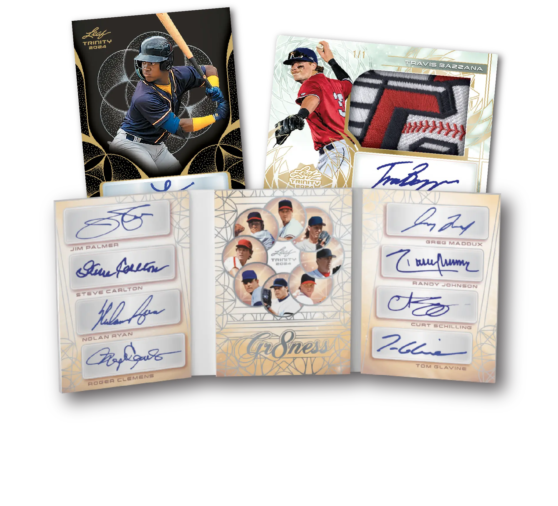 Image of three cards from Metal baseball