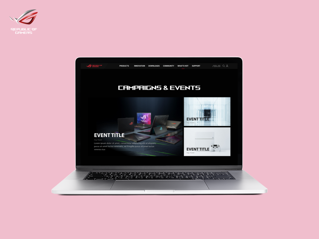 ASUS ROG website homepage