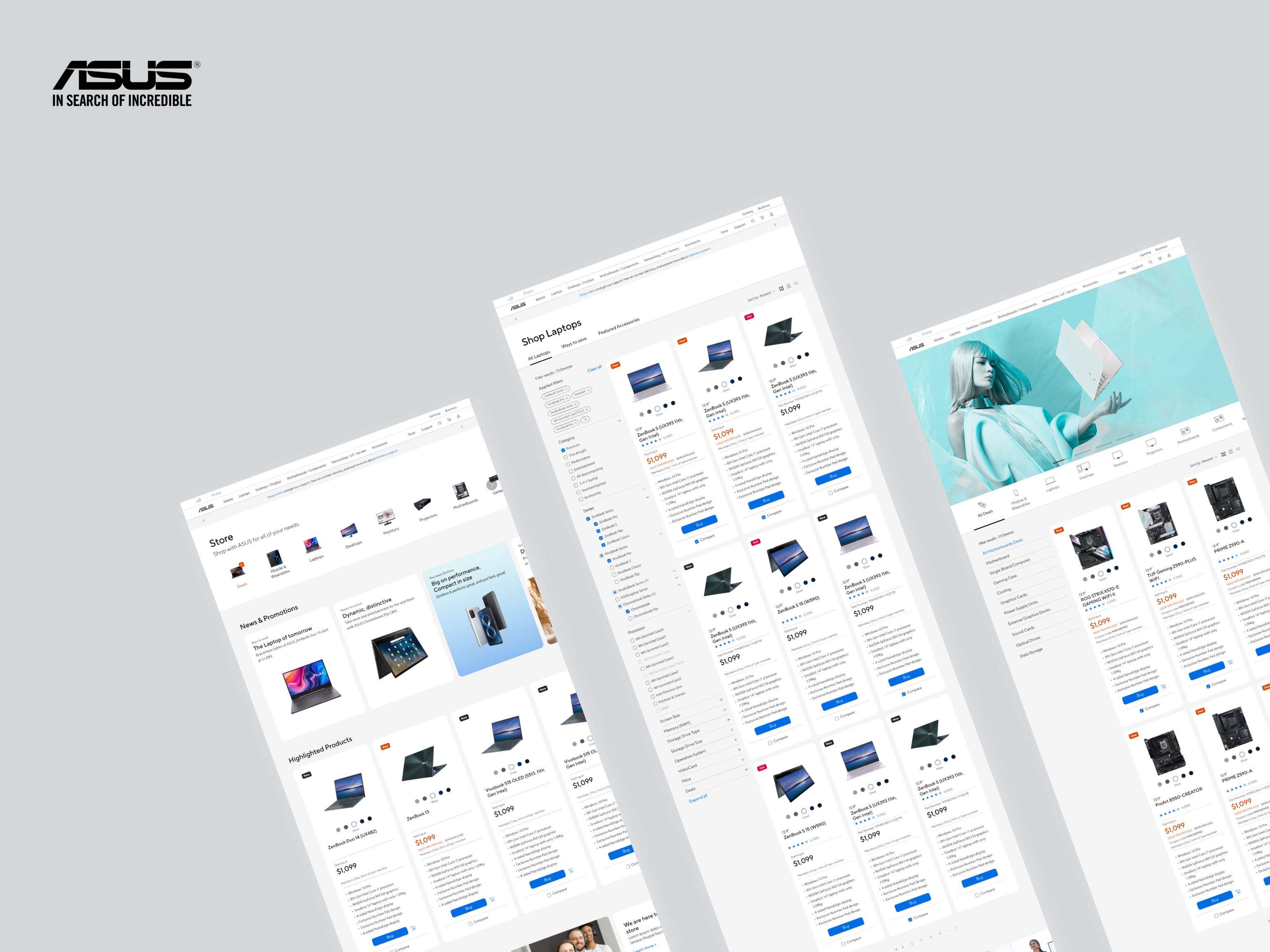 3 ASUS store pages