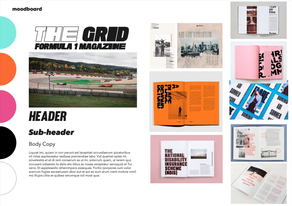 magazine design moodboard