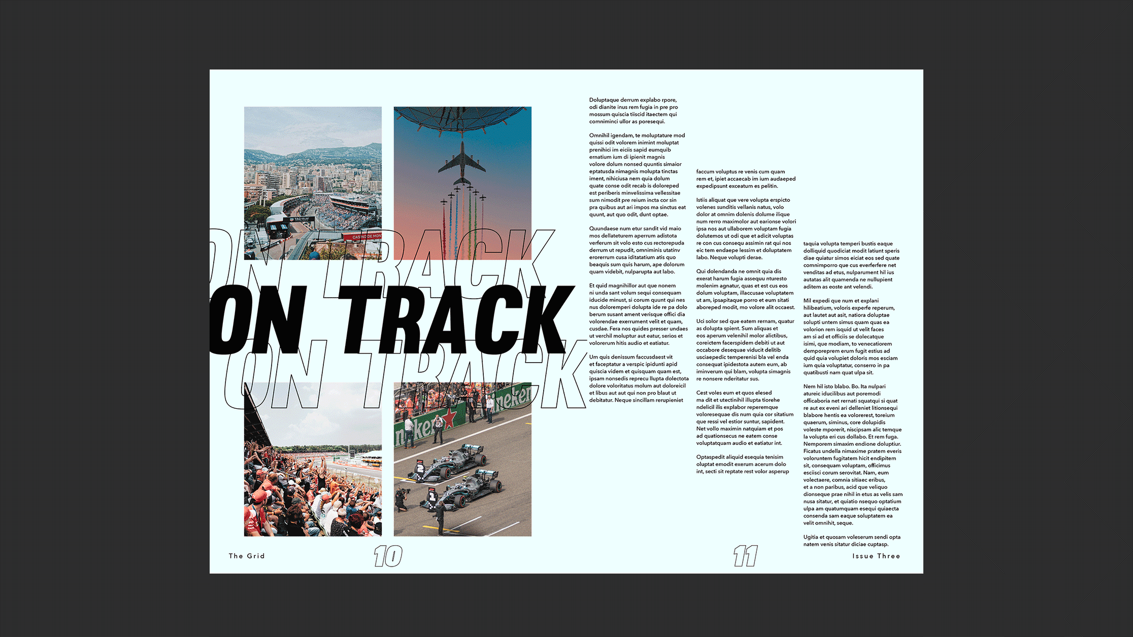 on track spread motion graphic