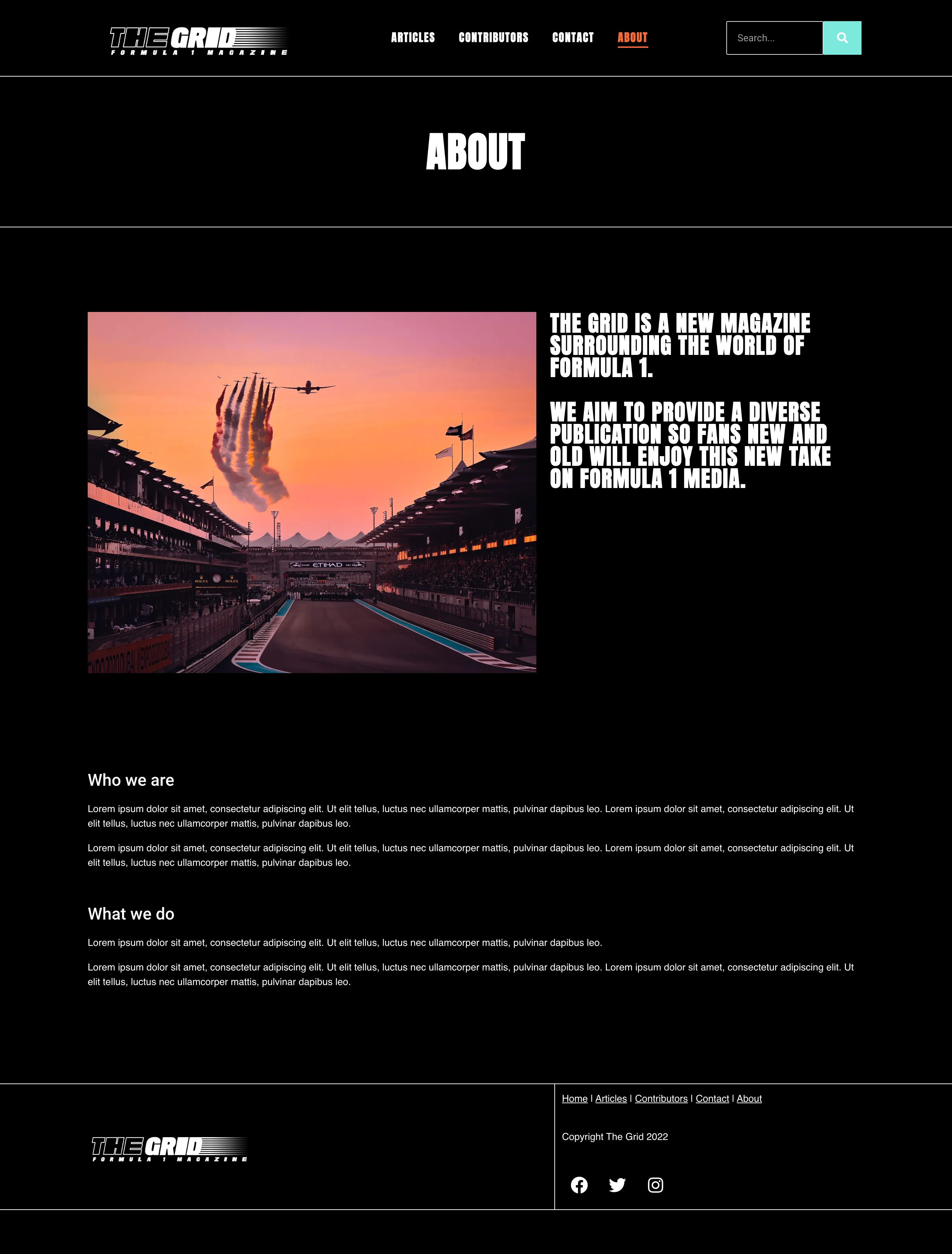 the grid website about page