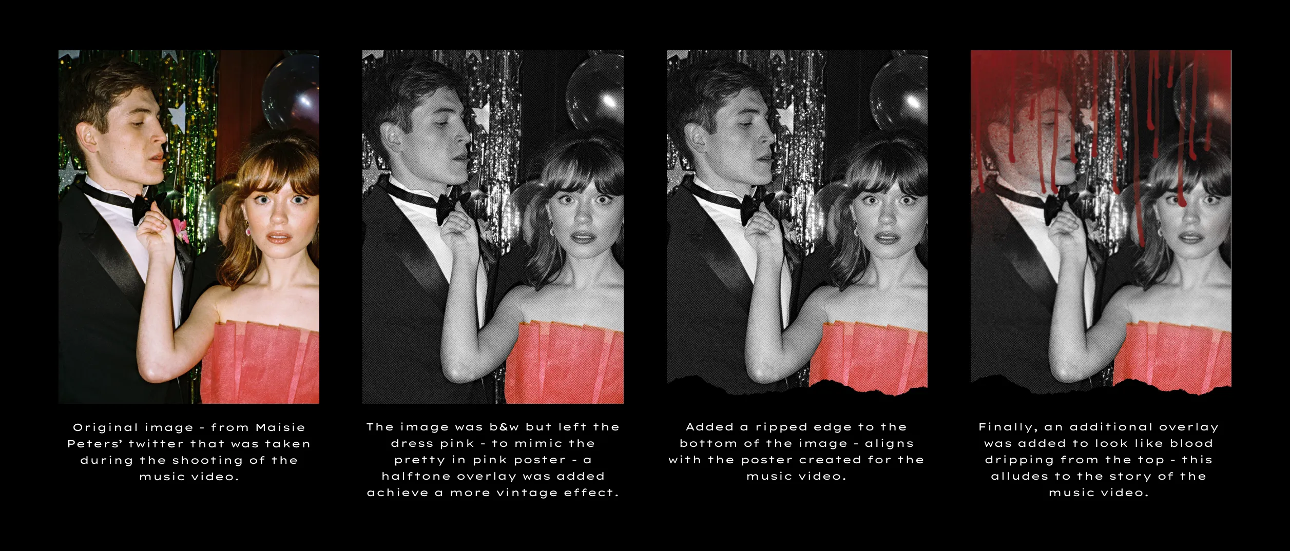 Walkthrough of changes made to photo of maisie peters to use on the design