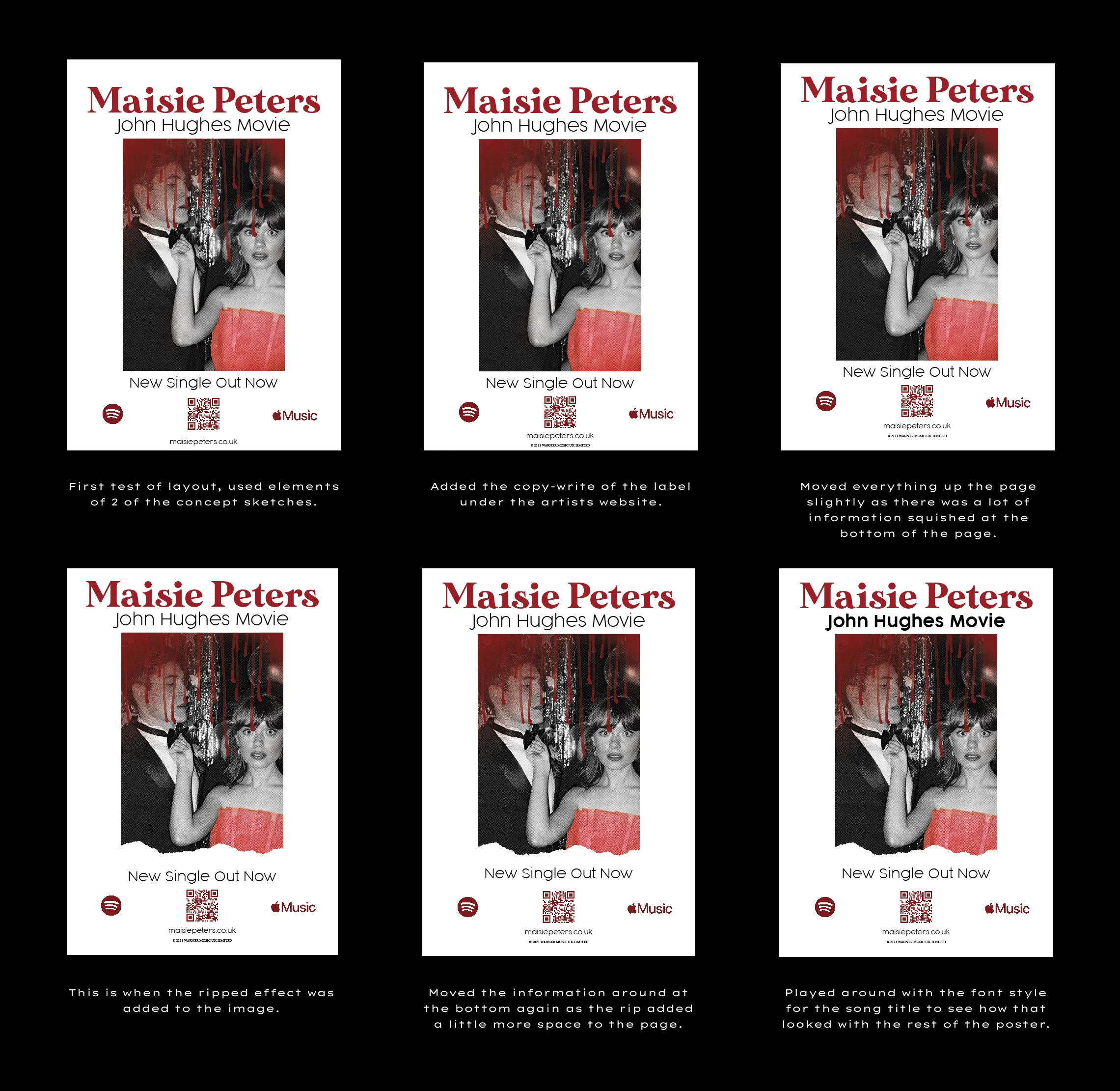 walkthrough of design changes to the poster