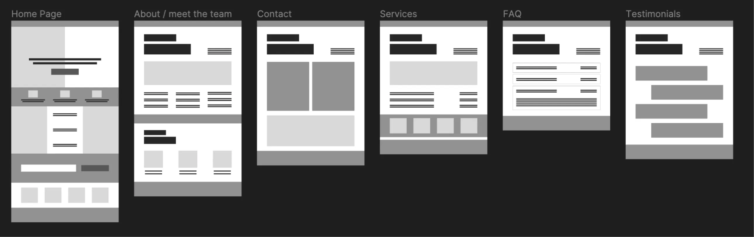 Low Fidelity wireframes