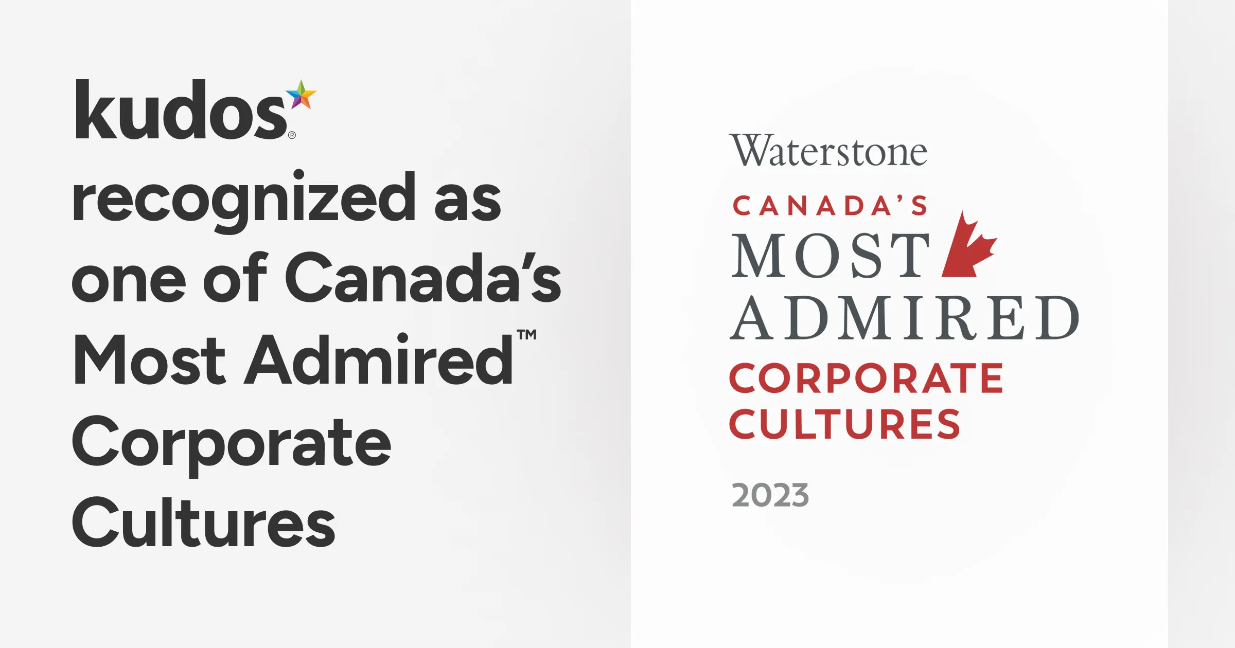 Kudos® Celebrated as One of Canada’s Most Admired Corporate Cultures™  