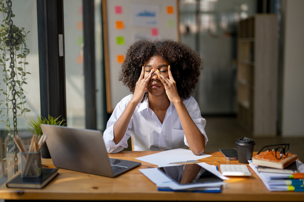 An HR leader exhausted and burnt out from change fatigue happening in her organization in 2026.
