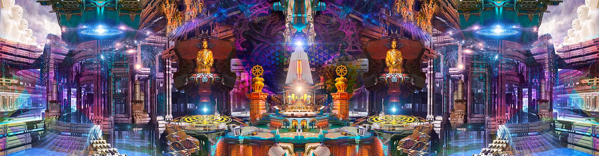 Visionary Art created by a Psy NFT Artist Jungle Symbol in the style of Colorful 2D Illustration / Digital Drawing / Painting / Mashups. 