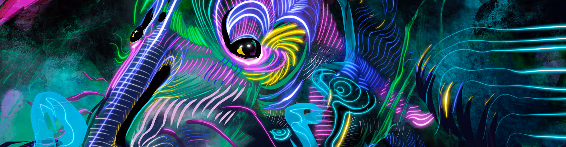 Visionary Art created by a Psy NFT Ben Harley in the style of Colorful 2D Illustration / Digital Drawing / Painting.