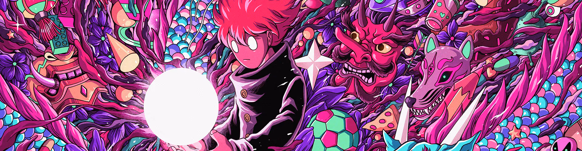 Visionary Art created by a Psy NFT Artist Jeff Aphisit in the style of Colorful 2D / 3D Digital Illustrations, & Animations.