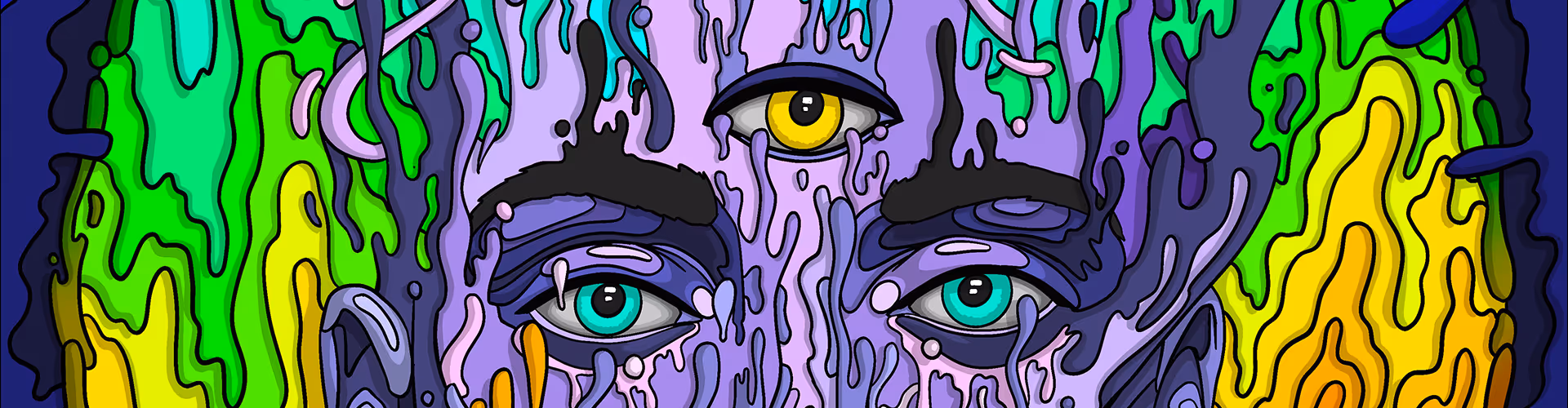 Visionary Art created by a Psy NFT Artist Dario De Siena in the style of Colorful 2D / 3D Digital Paintings, Illustrations, & Animations.