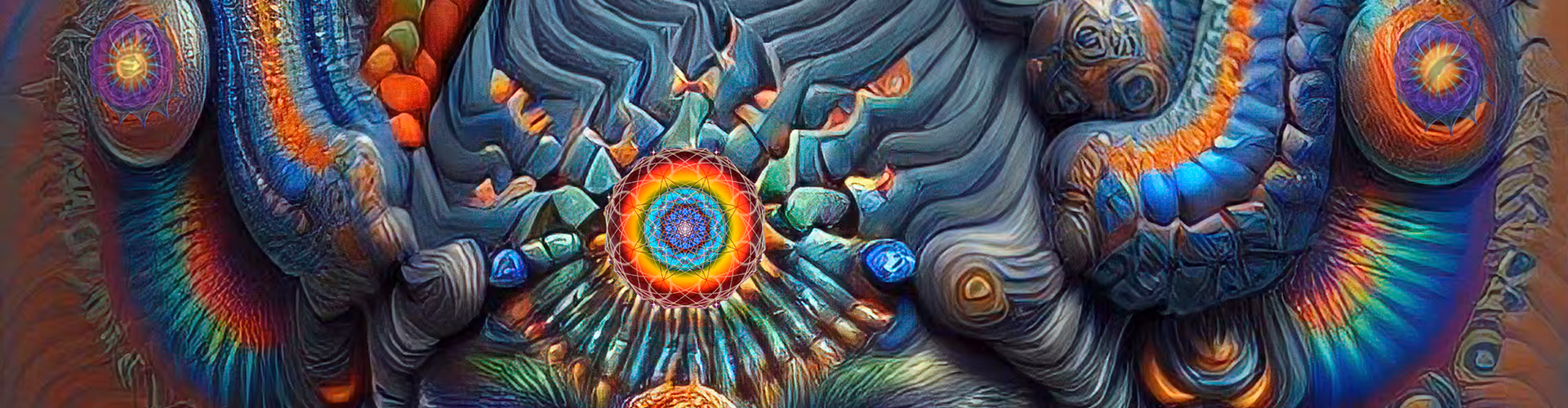 Visionary Art created by a Psy NFT Artist Chazz Gold in the style of colorful AI-Aided art.