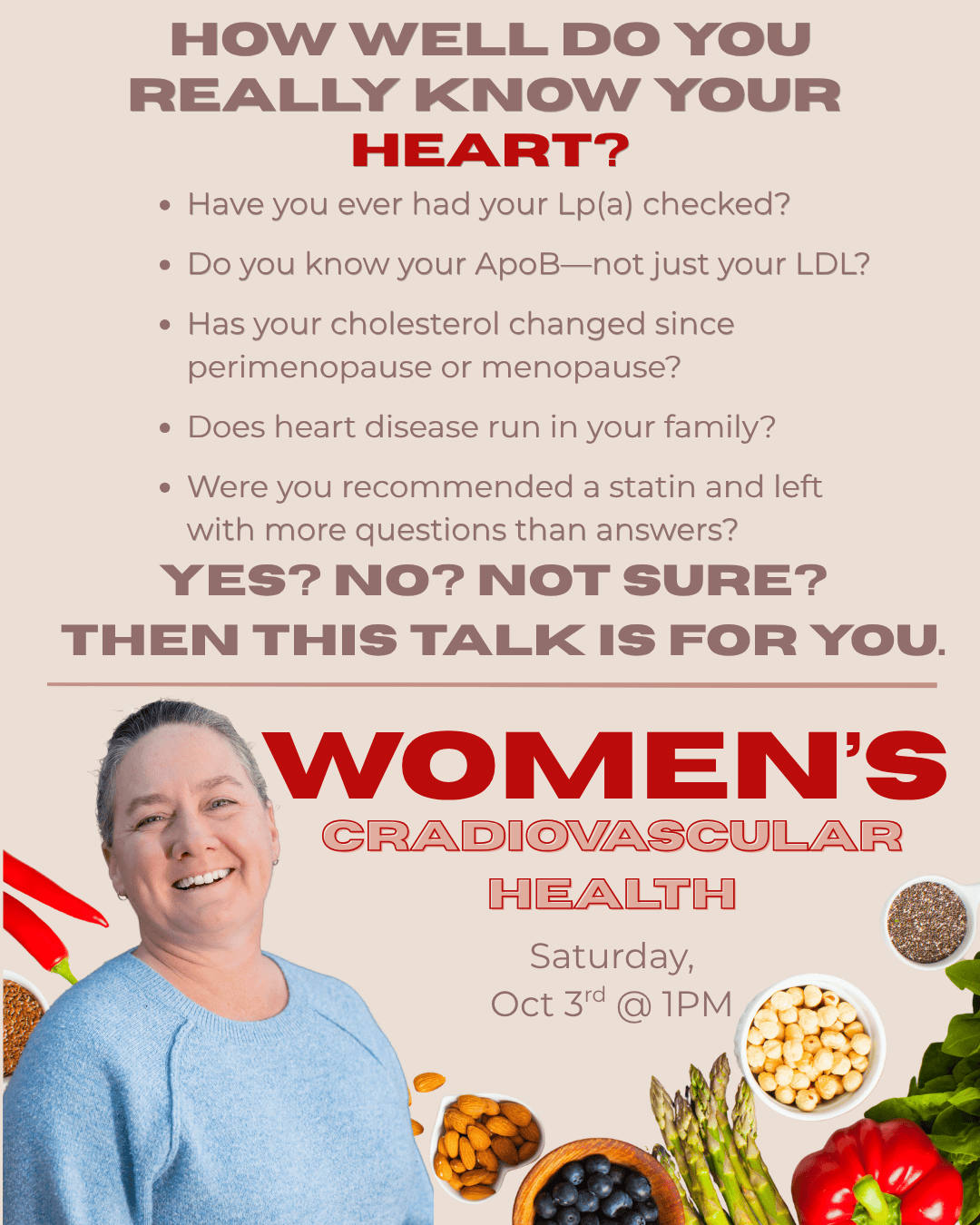 Flyer for Women's Heart Health event at Bixby Knolls Wellness Center