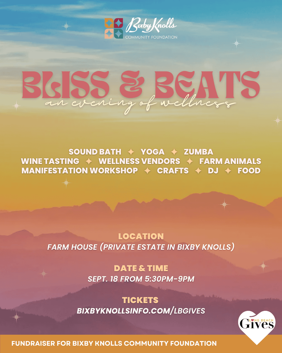 Flyer for Bliss & Beats event