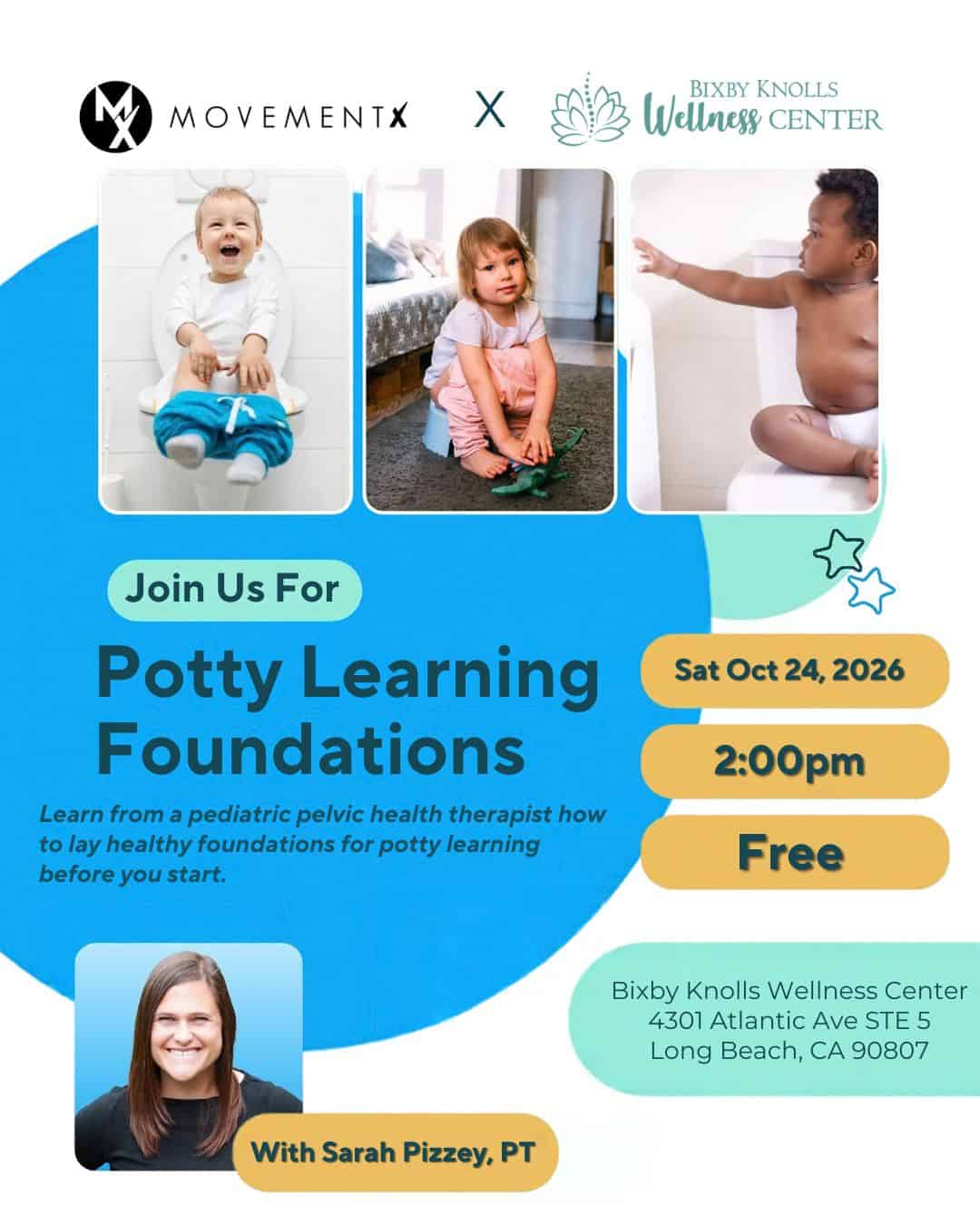 Flyer for Potty Learning Foundations Workshop.