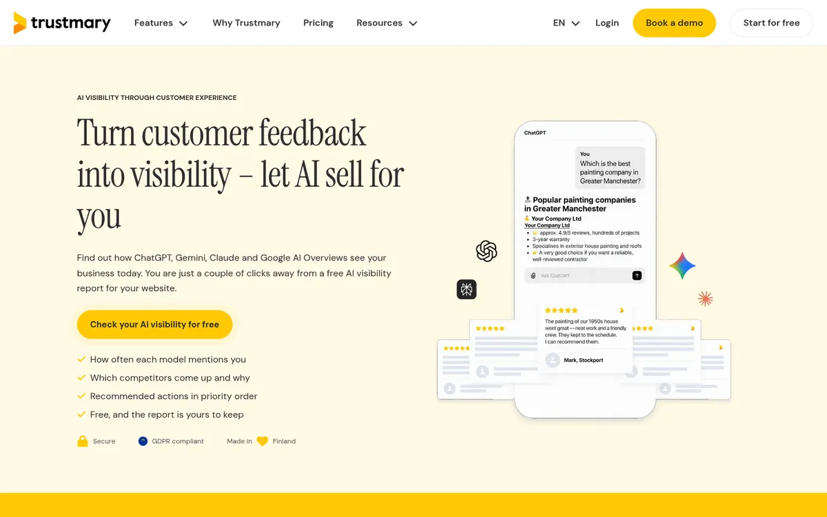 Trustmary homepage, October 2026