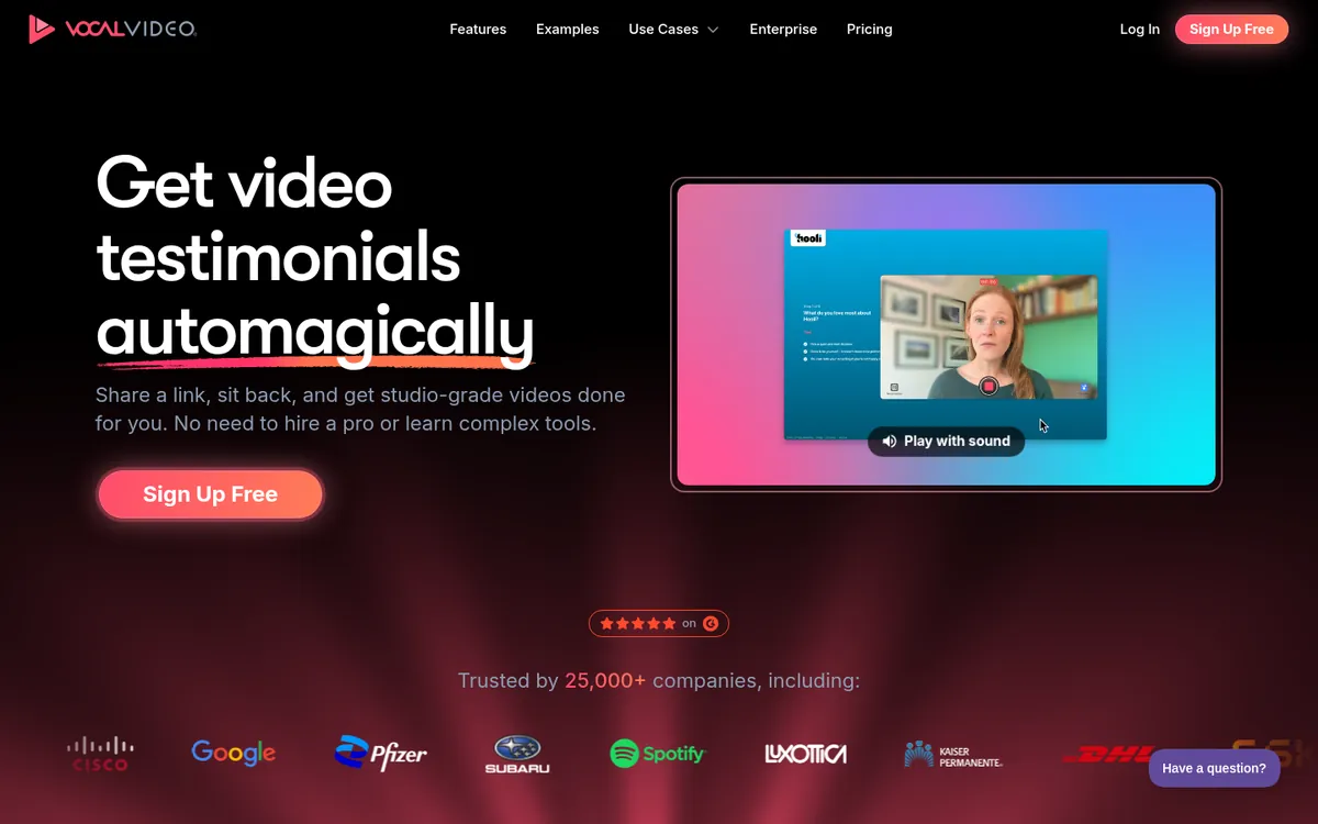 Vocal Video homepage, October 2026