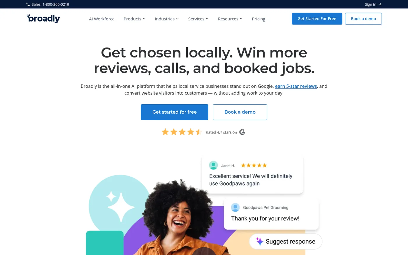 Broadly homepage screenshot