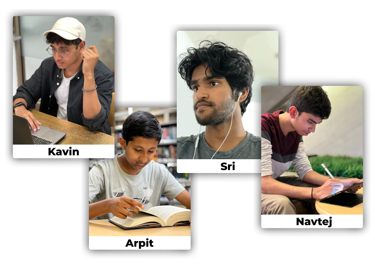 All WebTack members Kavin (left), Arpit, Sri, Navtej (Right)