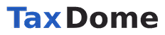 TaxDome logo with blue and black stylized text.