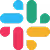 Slack logo with four colorful shapes arranged in a hashtag pattern.