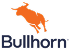 Bull silhouette logo above the text Bullhorn in blue and orange.