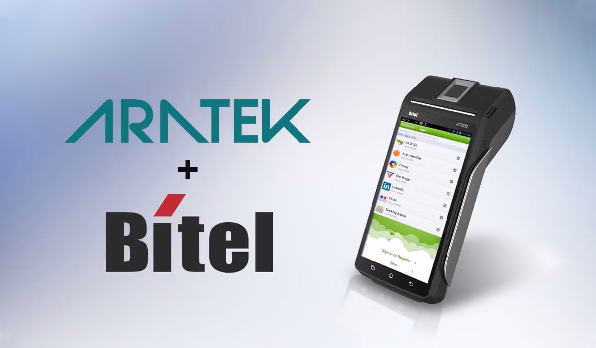 BITEL POS terminal powered by ARATEK fingerprint module