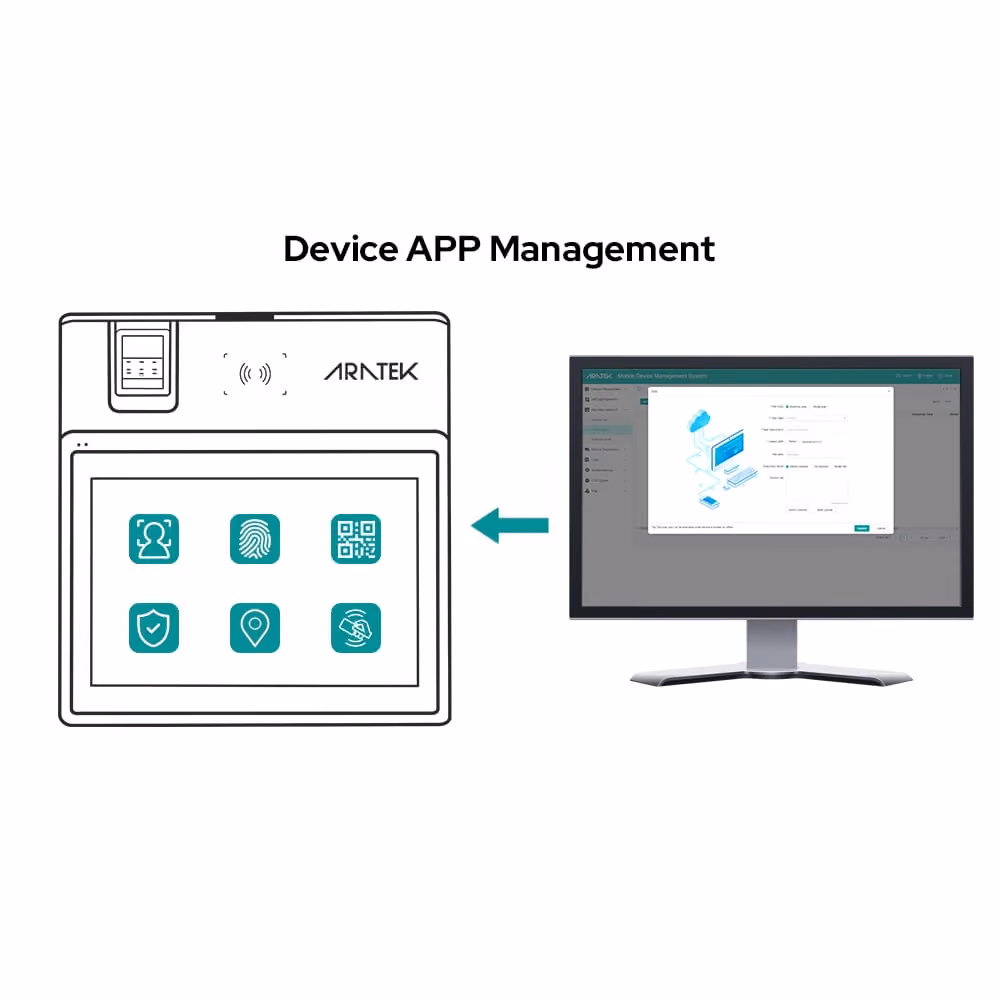 Aratek DMS device management system, the device APP management screen