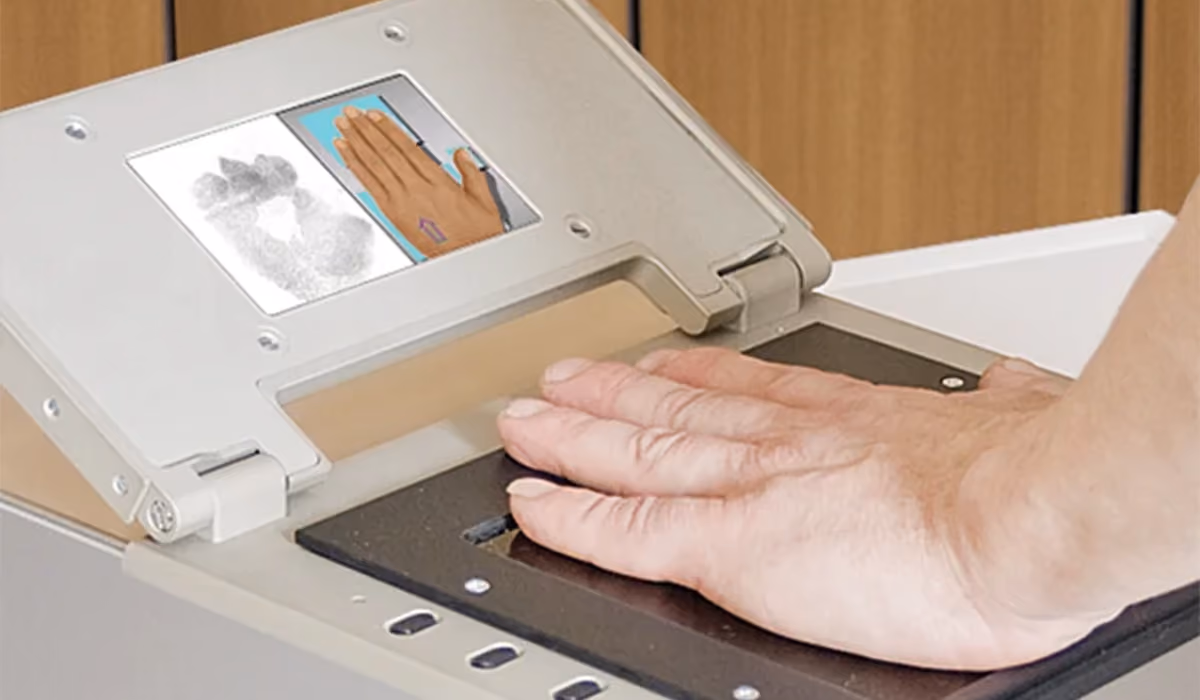 A palm print scanner by Papillon Systems