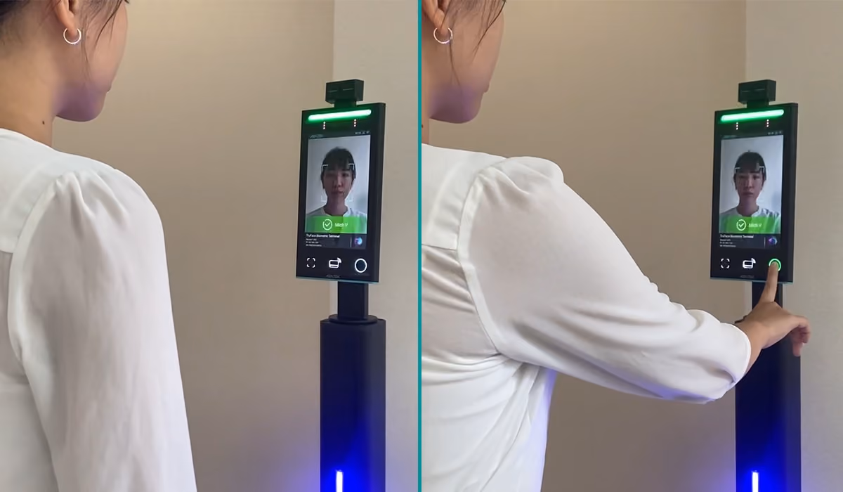 A multifaceted facial recognition terminal with an embedded fingerprint sensor module by Aratek Biometrics