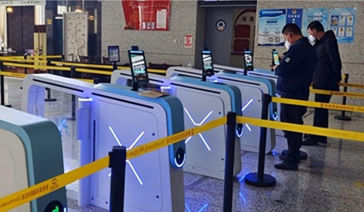 E-Gate with Aratek Facial Recognition System at Dunhuang Mogao International Airport