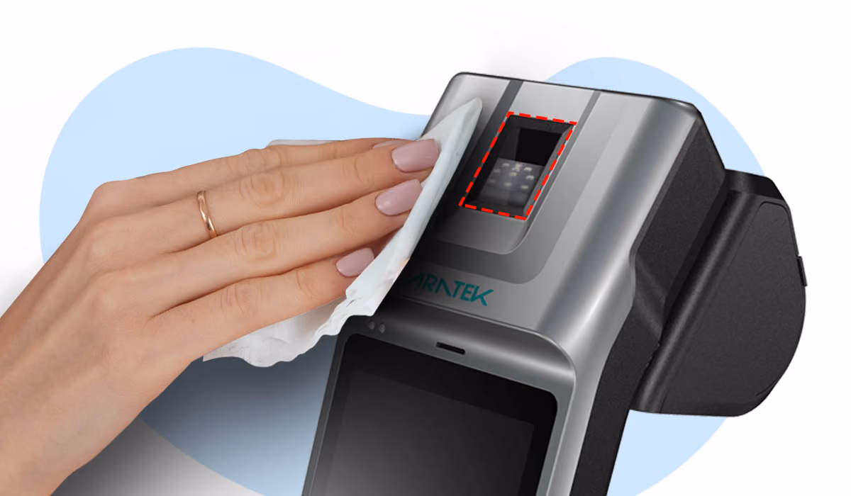 Aratek fingerprint scanner tips-Clean the scanning surface area of the fingerprint sensor