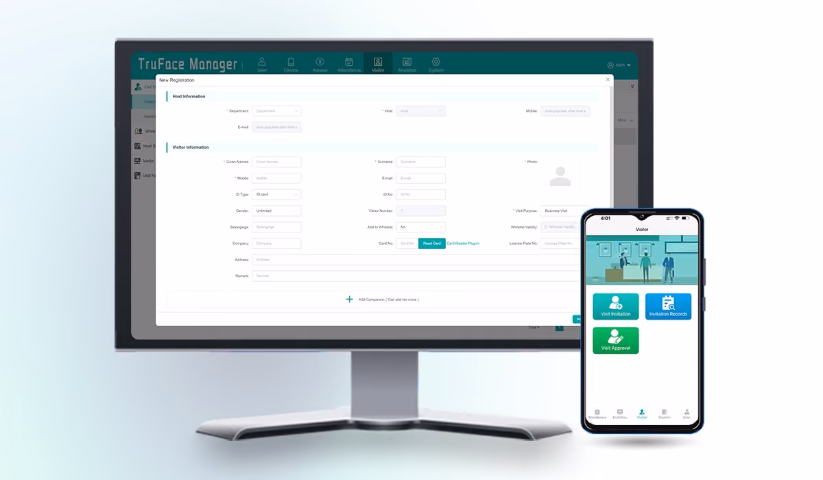 Aratek TruFace Manager- The Visitor Registration Platform and App