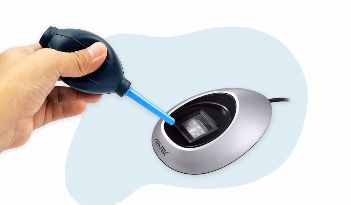 How to Clean Fingerprint Sensor-Step 6 Remove Debris with Compressed Air (optional)
