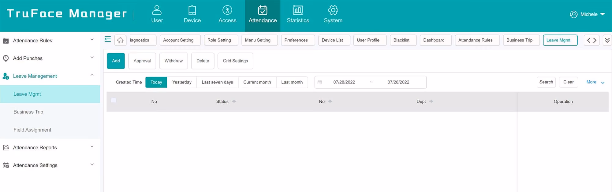 Biometric Attendance System Features: Leave Management