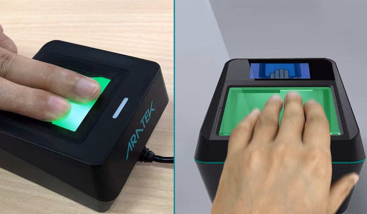 Aratek FAP 45 dual fingerprint scanner (A800) and the FAP 60 4-4-2 live scan fingerprint scanner (A900)