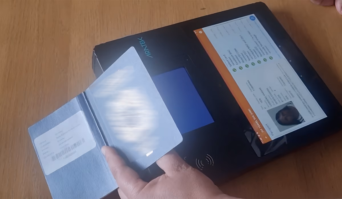 MRZ Scanning Step 2: Passport MRZ Scanning & Optical Character Recognition (OCR) by Aratek Biometric Tablet's MRZ Scanner