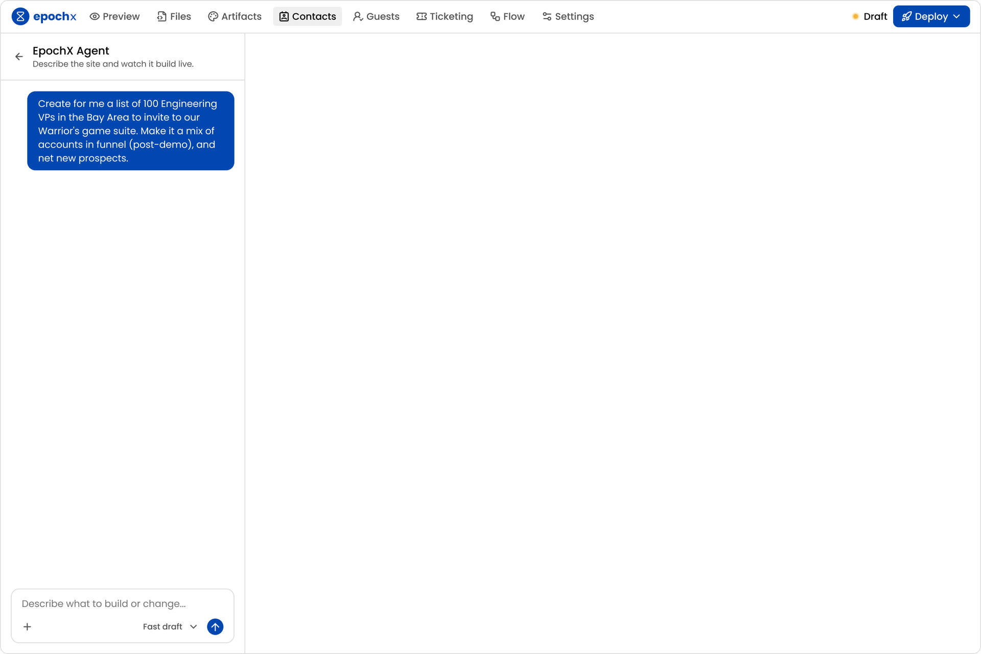 EpochX AI Invite Management building and prioritizing a Warriors invite list