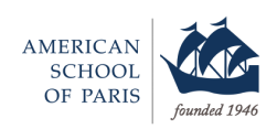 American School of Paris logo with sailing ship, established in 1946