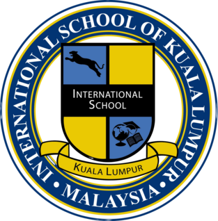 International School of Kuala Lumpur logo with blue and yellow shield