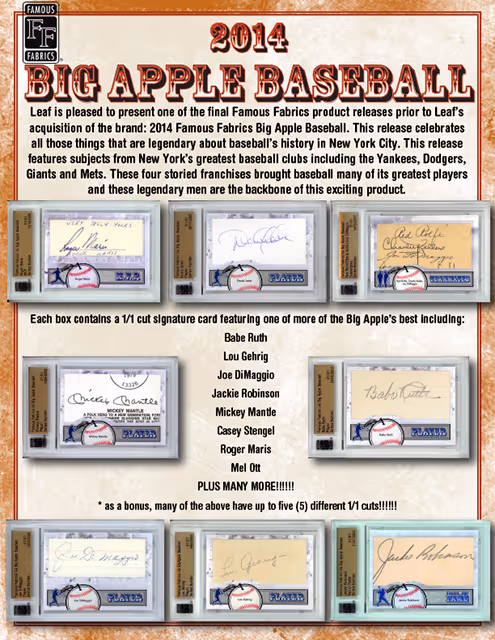 2014 Famous Fabrics Big Apple Baseball