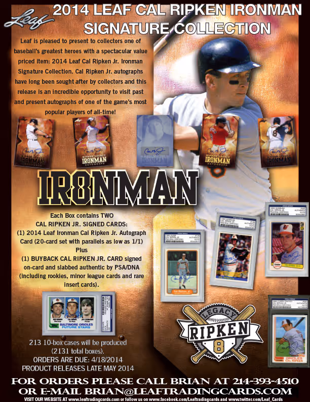 2014 Leaf Cal Ripken Jr. Ironman Signature Collection