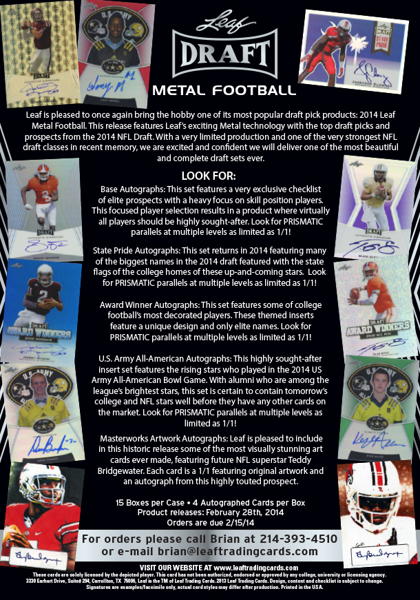 2014 Leaf Metal Draft Football