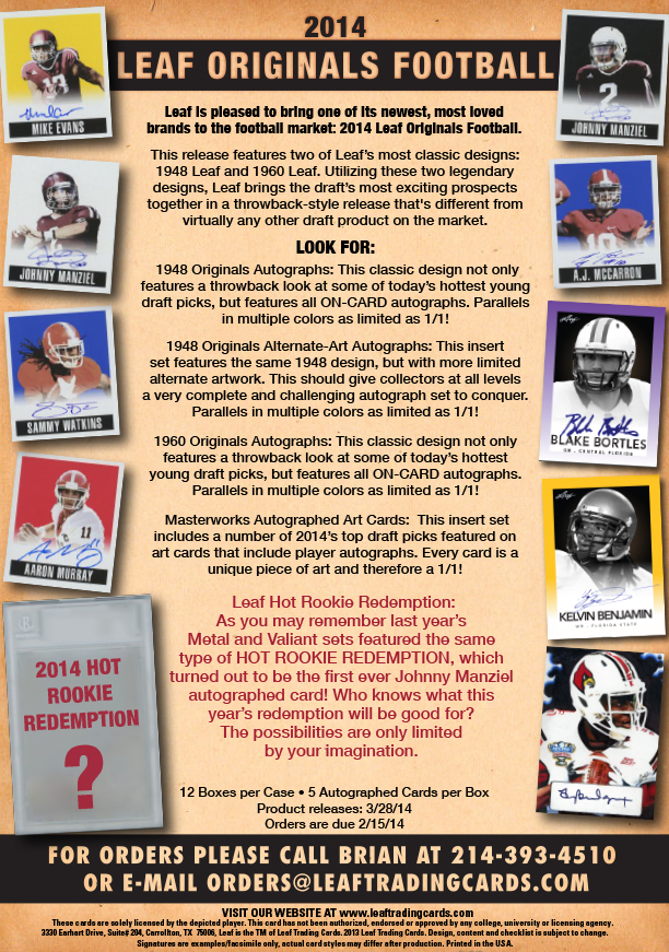 2014 Leaf Originals Footballs