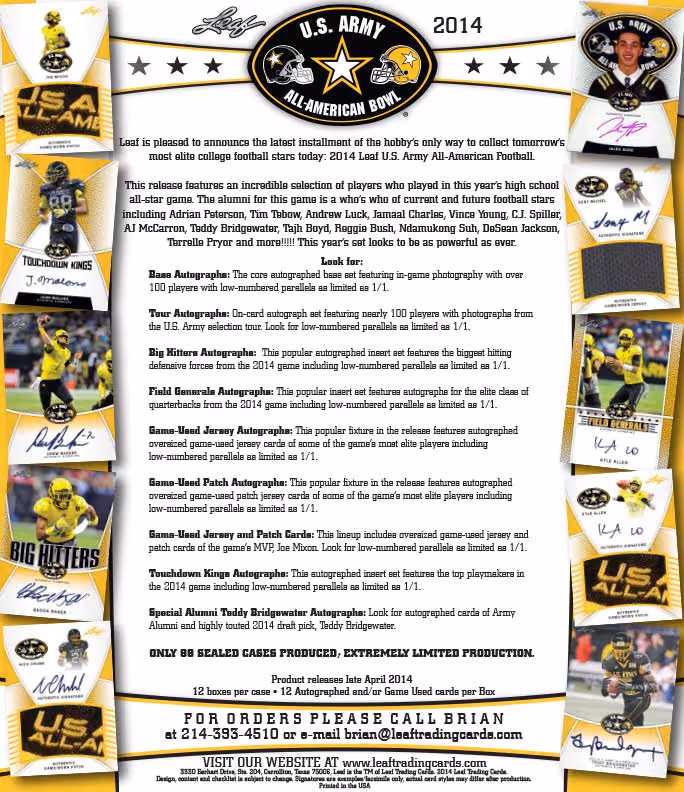 2014 Leaf U.S. Army All-American Football