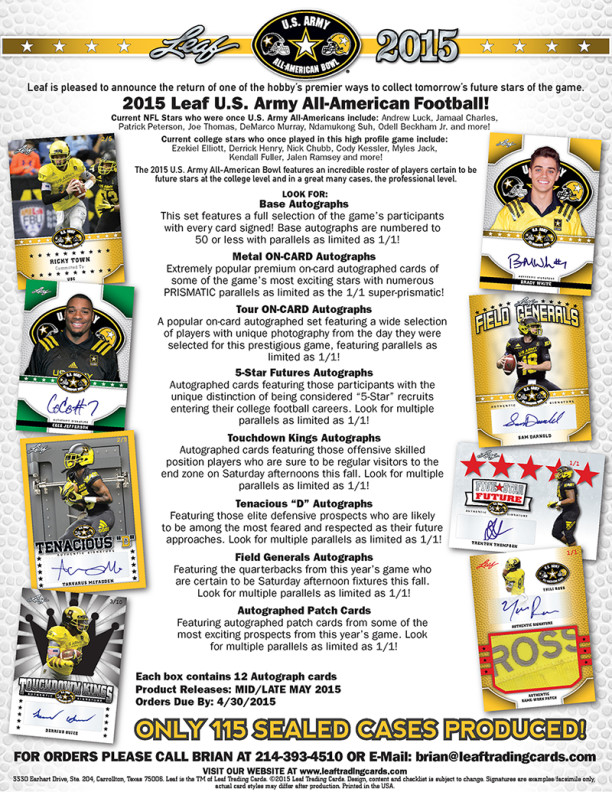 2015 Leaf Army All-American Football